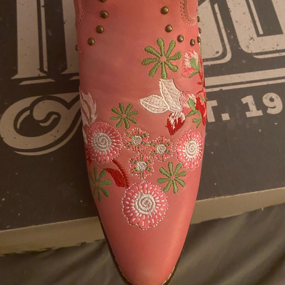 Poppy Pink Dingo cowboy boots size 8.5 - Picture 10 of 11